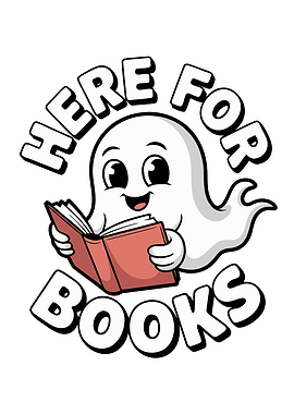Ghost Reading Book Cartoon Illustration