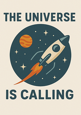 The Universe Is Calling Rocket Poster