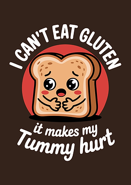 Gluten Intolerance Cartoon Bread Illustration