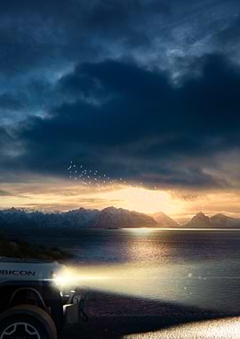 Jeep Rubicon by the Lake