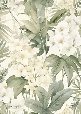 Flowers and leaves Floral