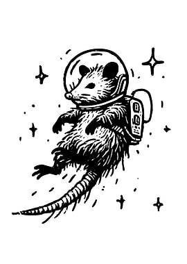 Opossum Astronaut in Space