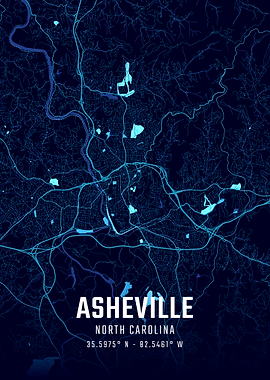 Asheville Midnight City Map