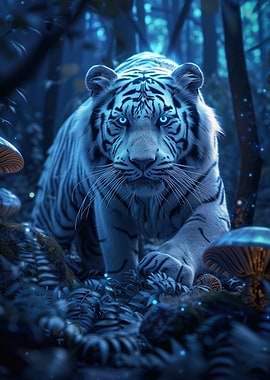 White Tiger in Enchanted Forest