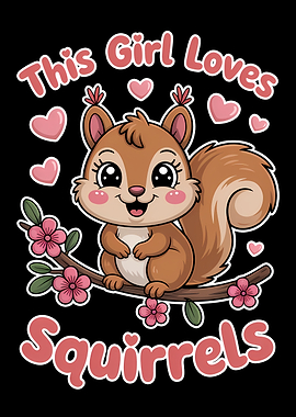 This Girl Loves Squirrels Cartoon