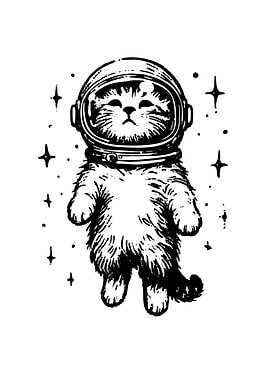 Astronaut Cat in Space