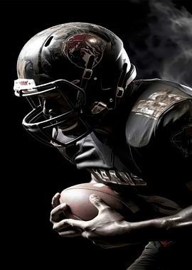 American Football Player with Ball