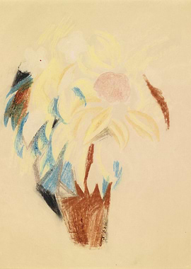 Abstract Floral Still Life Drawing