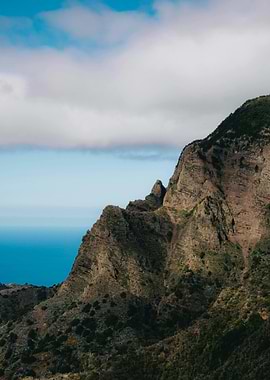 Mountain Ridge Overlooking the Ocean
