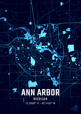 Ann Arbor Midnight City Map