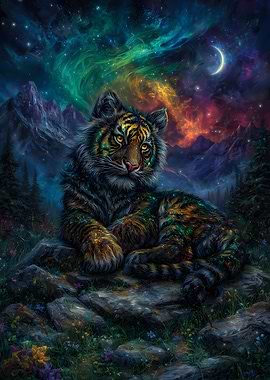 Celestial Tiger in a Mountain Landscape