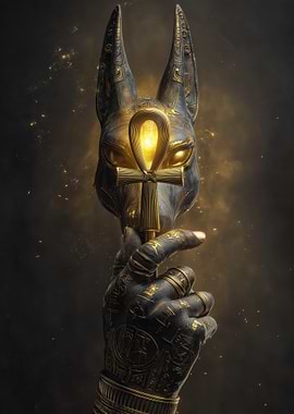 Anubis with Ankh Symbol