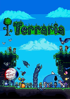 Terraria Pixel Art Game Poster