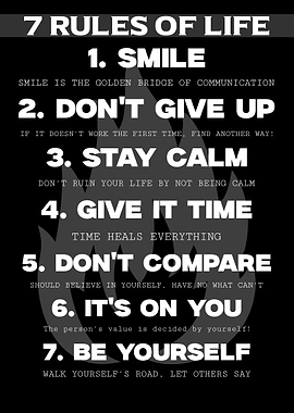7 Rules of Life - Inspirational Poster