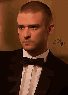 Justin Timberlake Portrait in Black Suit