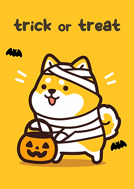 Shiba Inu Mummy Trick or Treat