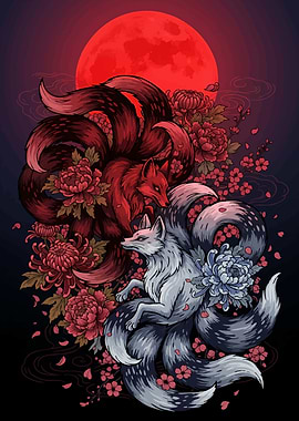 Kitsune Flowers Animal