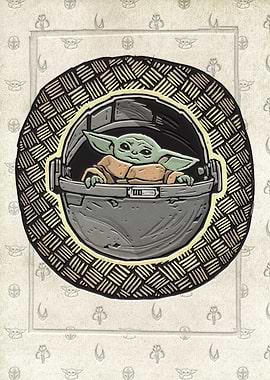 Mandalorian Grogu Pod Portrait