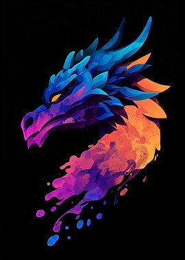 Colorful Dragon Head