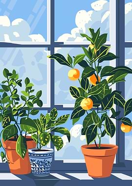 Potted Plants by the Window