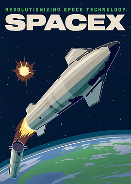 SpaceX Rocket Launch Poster Art