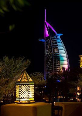 Burj Al Arab at Night with Lantern
