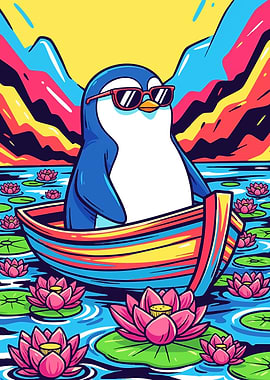 Cool Penguin Boat Sunglasses