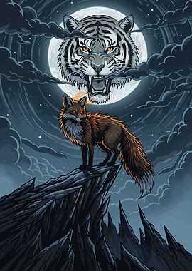 Fox Tiger Moonlight
