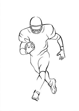 American Football Player Line Art