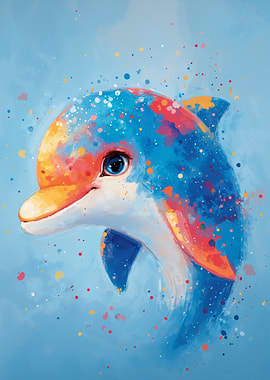 Colorful Dolphin Portrait