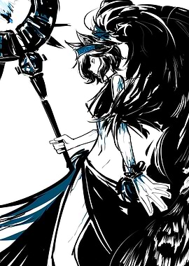 Dark Fantasy Woman with Staff