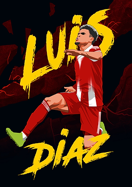 Luis Diaz Soccer Player Illustration