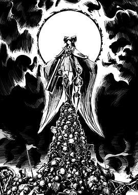 Anime Girl on Skull Mountain