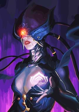 Cyborg Woman with Glowing Symbol