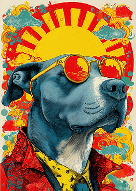 Cool Dog with Sunglasses Art