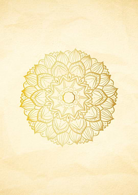 Golden Mandala on Textured Background