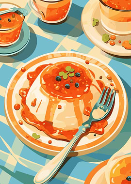 Panna Cotta Dessert with Berry Sauce