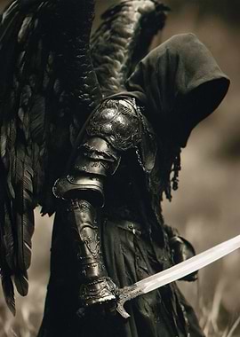 Dark Angel Warrior with Sword