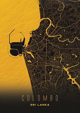 Colombo, Sri Lanka City Map Artwork - Modern Minimalist Street Map of Colombo's Iconic Urban Landscape