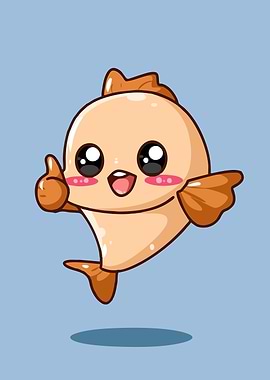 Cartoon Fish Giving Thumbs Up