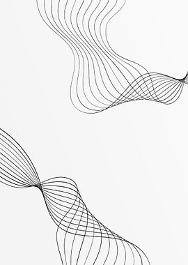 Abstract Black Lines on White Background