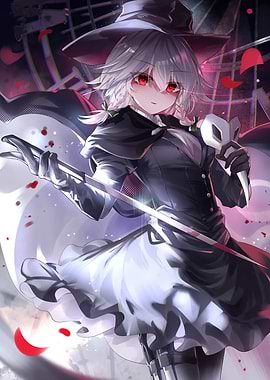 Anime Girl with Mask and Sword