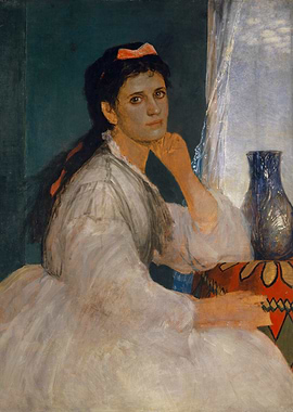 Portrait of Berthe Morisot by Manet