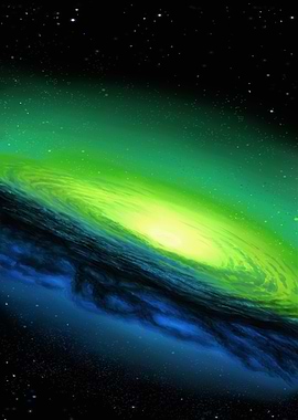 Green and Blue Galaxy Illustration
