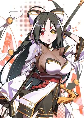 Anime Girl with Heterochromia and Staff