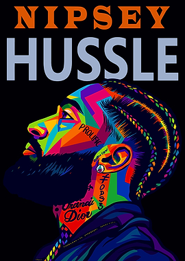 Nipsey Hussle Colorful Portrait
