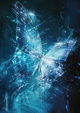 Digital Butterfly with Circuitry Details