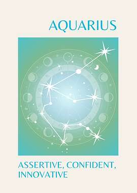 Aquarius Zodiac Sign Illustration