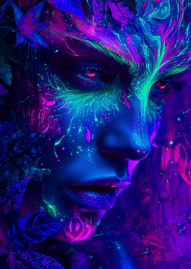 Neon Forest Spirit Portrait