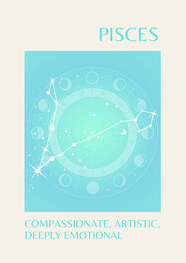 Pisces Zodiac Sign Constellation Art